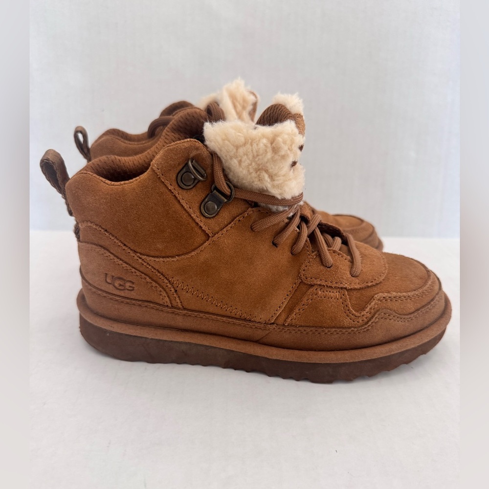 UGG Kids Tan Suede Boots with Shearling